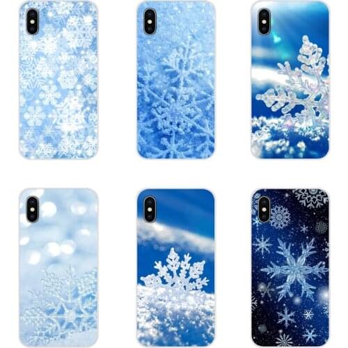 Snowflake Winter white snow Christmas For Xiaomi Redmi Note 3 4 5 6 7 8 Pro Mi Max Mix 2 3 2S Pocophone F1 Accessories Skin Case
