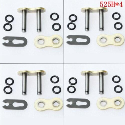 LOPOR 4 pcs lot Heavy Duty 525H 525 Chain Connecting Master Link W/ O-Ring Seal for Motorcycle ATV Quad Gold