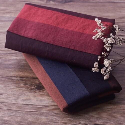 The spring section linen rayon fabric Yarn dyed stripes material High-grade clothing fabrics