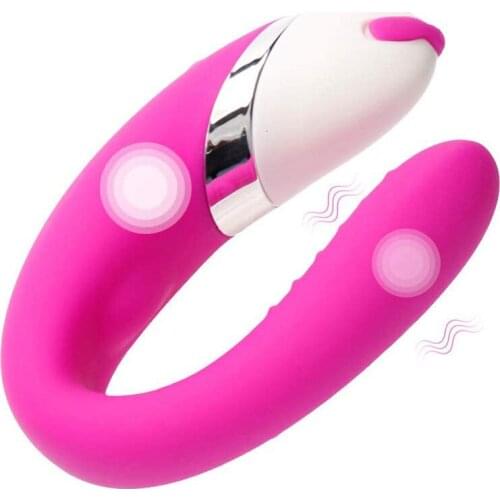 Vibrator Adult Toys For Couples USB Rechargeable Dildo G Spot U Silicone Stimulator Double Vibrators Adult Sex Toy For Woman