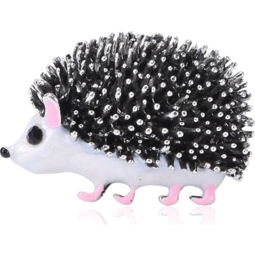 WYBU Bargin Price Black Enamel Hedgehog Brooches For Women Lovely Animal Fashion Jewelry Pins Gift 2021 Jewelry