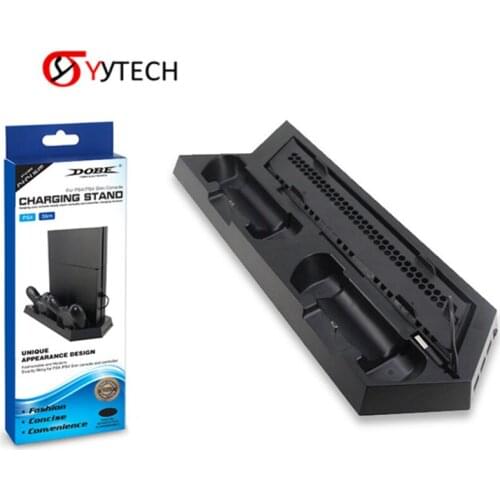 SYYTECH TP4-891 Multifunction Cooling Fan Charging Dock Vertical Stand For PS4 Slim Console Game accessories