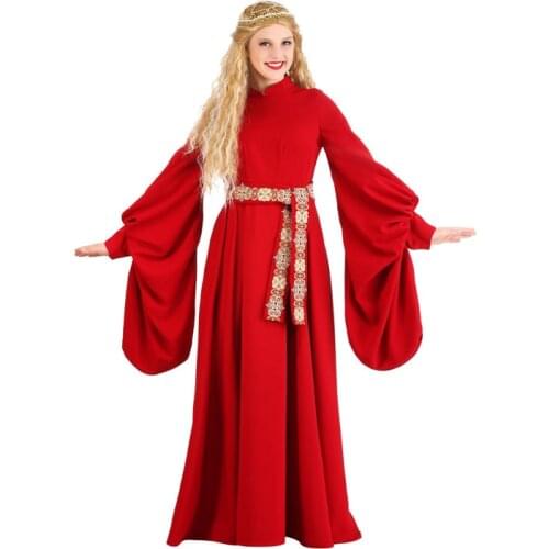 Halloween Stage Performance Movie Film Role Play Princess of Austria Bride Queen Civilian Princess Cosplay Red Retro Court Dress