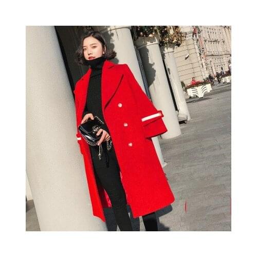 Casaco feminino de inverno New Warm Thick Wool Women Overcoat Long Sleeve Singlle Button Female Long Jackets manteau femme