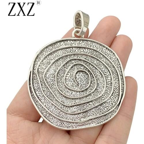ZXZ 2pcs Tibetan Silver Boho Style Vortex Swirl Spiral Charms Pendants for Necklace Jewelry Making Accessories