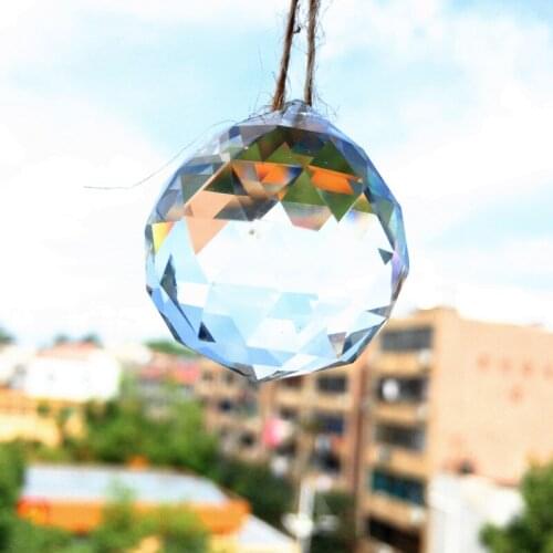 1pcs 50mm Clear faceted prism balls crystal Chandelier parts,Window Suncatchers Hanging drops Christmas tree pendants decoration