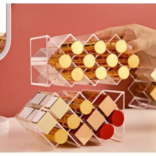 10 Grids Cosmetic Jewelry Box Case Lipstick Storage Box Lipstick Display Stand Make Up Organizer Makeup Organizer Storage Case