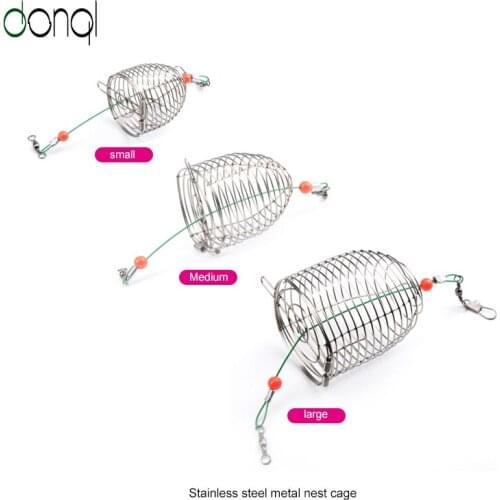 2pc Stainless Steel Wire Fishing Lure Conical Cage Fish Bait Lure Fish Accessory Bait Cage Fishing Trap Basket Feeder Holder