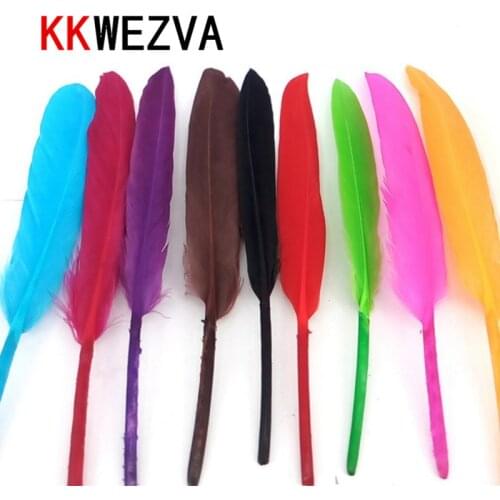 20 Pcs/Lot Brght/Dark Colors Natural Turkey Biot Quills Feathers Fly Tying Materials Full Quill Turkey Wing Feather Fly Fishing