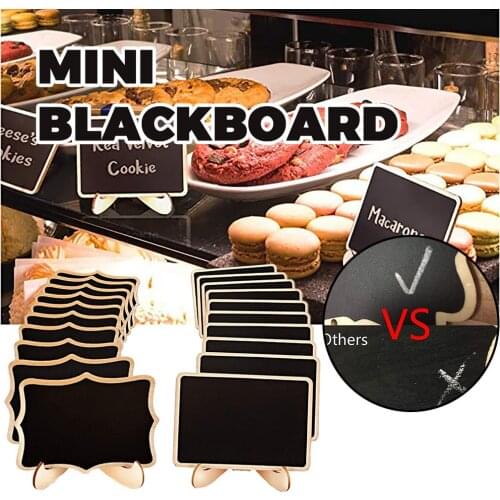 20pcs Crafts Decoration Parties Easel Easy Wipe Food Signs Mini Chalkboard Price Tags Retro Rectangle Message Board Wood Framed