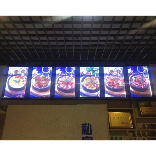 6 Units Black Aluminum Snap Frame LED Illuminated Menu Boards Sign Light Box 400x600MM for Restaurant Menu Poster Display