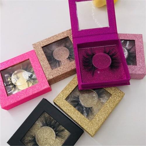 6 Pairs/Lot Mink 5D Lashes Fluffy Beautiful Eyelashes Custom Glitter Square Boxes Eyelash