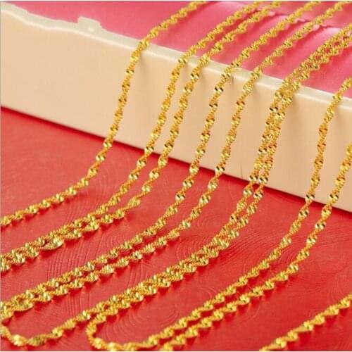 60cm long yellow gold color Miami cuban snake chain for men women 24 inches 2mm 5g thin long gold necklace & pendant