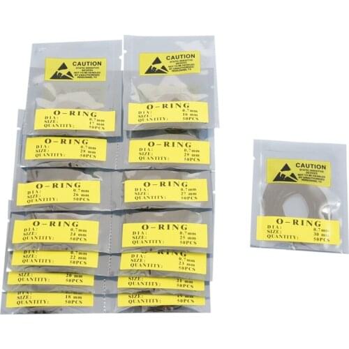 750 Pcs 0.7MM O-Ring Watch Back Gasket Rubber Seal Washers Size 16 mm - 30 mm