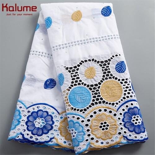Kalume African Lace Fabric Hole Nigerian Lace Fabric Diy Dress 5 Yards Hole Swiss Voile African Lace Fabric For Diy Dress F2486