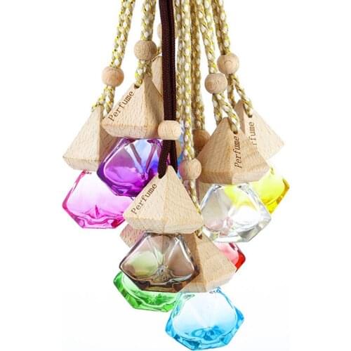 Car Perfume Pendant Hanging Bottle Fragrance Color Rhombus Empty Perfume Bottle Pendant Car interior decoration car hanging