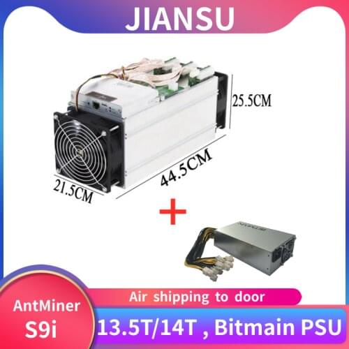 Used only 80-90% new AntMiner S9i 13.5T/14T Bitcoin Miner with psu Asic Miner 16nm Btc BCH Miner better than S9 S9K T9 V9 E9