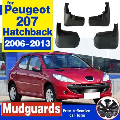 Car Front Rear MudFlaps Mud Flap Mudguards Fender For Peugeot 207 2006-2013 hatchback Splash Guards Car Accessories 4pc