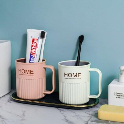 Nordic Wash Cups Toothbrush Cup Box Multifunction Tooth Mug PP Wheat Washing Tooth Cup Brush Holder Home Bathroom Accessories