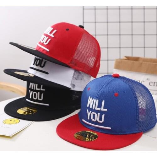 Children Letter Embroidered Hip Hop Cap Boy&Girl Unisex Kids Snapback Cap kids Baseball Cap Sun Hat For 3-8 years old