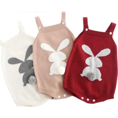 2019 Baby Knit Rompers Toddler Newborn One-Pieces Jumpsuit Childrens Spring Baby Girls Sleevless Rompers Clothes Baby Outfit