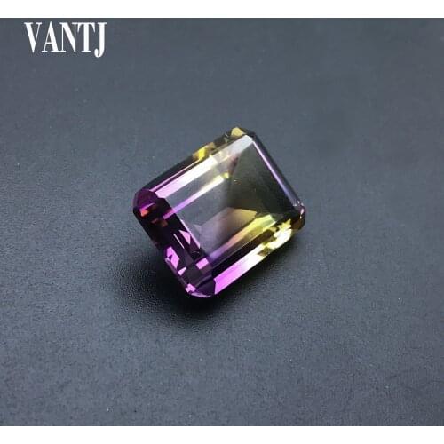 VANTJ Natural Ametrine Loose Gemstone Oct Cut 12*16mm for Silver Gold Mounting DIY Decoration Fine Jewelry