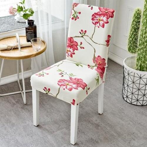 Spandex Elastic Printing Dining Chair Slipcover Modern Removable Anti-dirty Kitchen Seat Case Stretch Chair Cover for Banquet