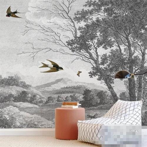 Milofi custom photo wallpaper Nordic retro plants Feiyan fashion living room bedroom luxury wallpaper home decoration mural