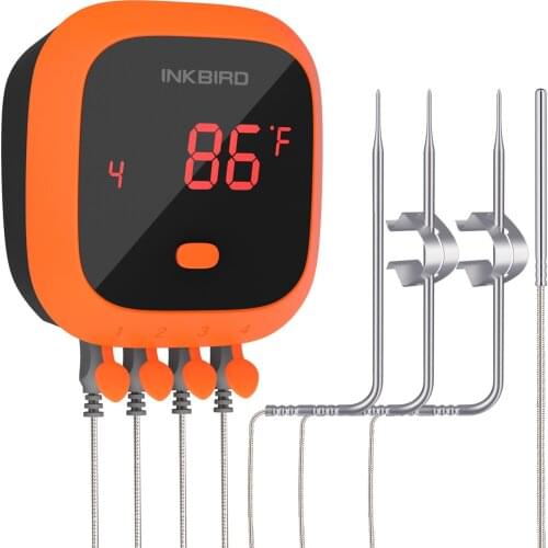 Inkbird Ipx5 Waterproof Meat Thermometer Rechargeable Magnatic Temperature Tools With Timer&Alarm For Smoker Oven BBQ IBT-4XC