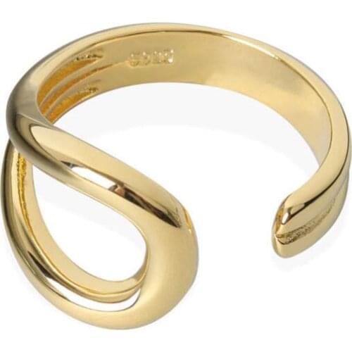 Jisensp Simple Creative Irregular Cocktail Rings Punk Unique Hollow Geometric Finger Ring for Women Men Fashion Jewelry Gift