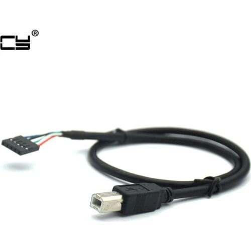 50cm PC Motherboard Internal 5Pin USB Single Row Female to B Male Data Dupont Cable Cord Wire Line For Printer