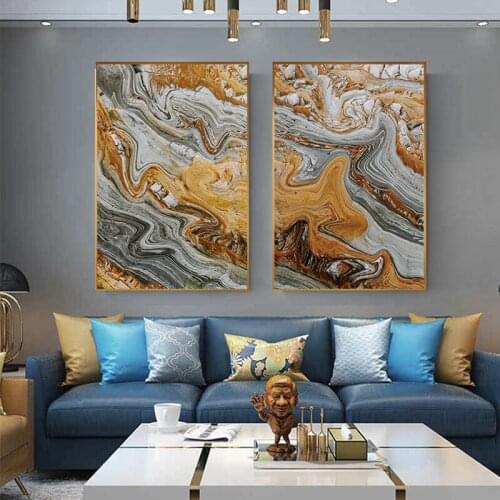 Beautiful Paint Chaos Canvas Painting Yellow Green Color Print and Poster Fashion Wall Picture for Living Room Modern Home Decor