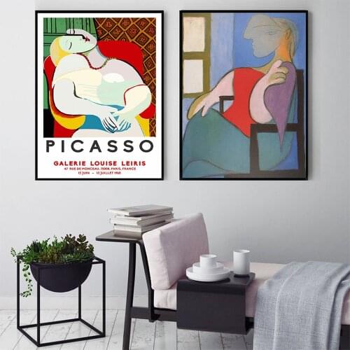 Woman Sitting Near A Window Picasso Canvas Painting Wall Art Nordic Posters and Prints Wall Pictures for Living Room Decoration
