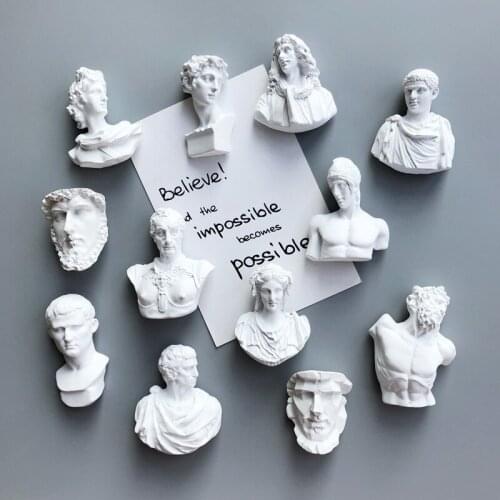 Creative Portrait Sculpture Fridge Magnets Art Portrait Beethoven Refrigerator Sticker 3D Resin Fridge Magnets Home Decoration