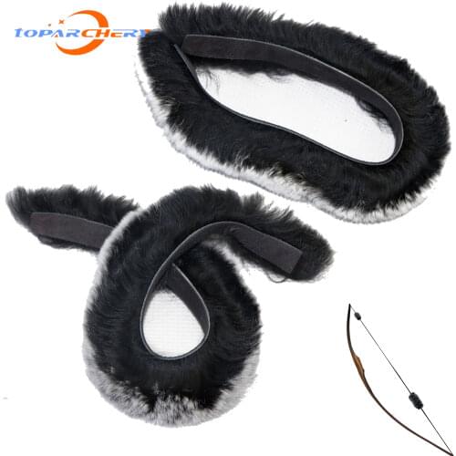 Bow Silencers Black Rabbit Fur Archery Stabilizer Outdoor Hunting Shooting SlingShot Recurve Traditional Bow Accessories 10pairs
