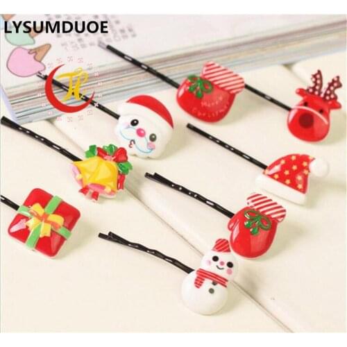 LYSUMDUOE Princess Ribbon Christmas Girl Headbands Hair Bows with Snap BB Clips for Boutique Gift DIY hair Jewelry Accessories