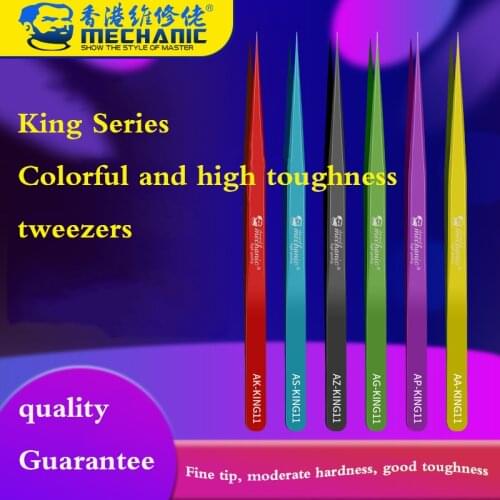MECHANICs new industrial-grade electronic tools pointed-nose clamps colorful and tough AAKING11 curved-nose tweezers