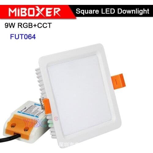 Miboxer 9W RGB+CCT LED Downlight FUT064 AC 100V-240V Square Brightness adjustable LED Ceiling Spotlight