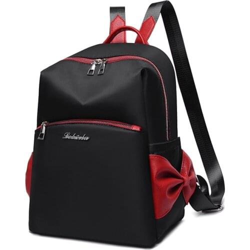Fashion Bow Backpack Women Preppy School Bags for Teenagers Backpack Female Nylon Travel Bags Girls Bowknot Backpack Mochilas