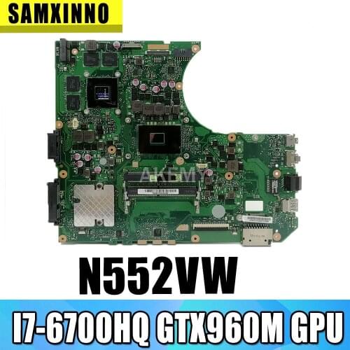 N552VW Laptop motherboard For Asus VivoBook Pro N552VW N552VX original mainboard HM170 I7-6700HQ GTX960M GPU