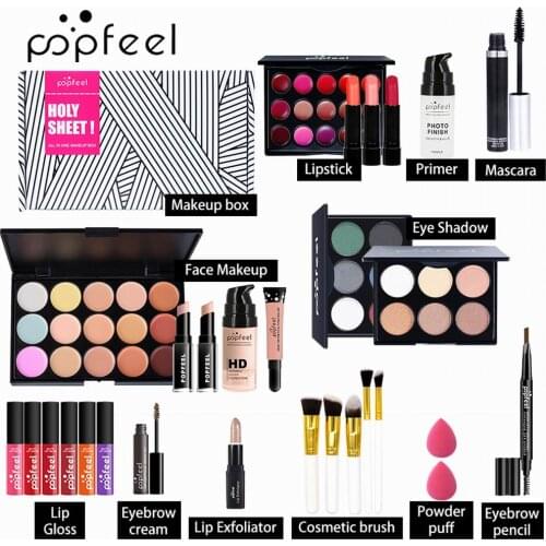 29PCS All in One Makeup Set Includes Eyeshadow Palette Mascara Concealer Makeup Brush with Carry Bag Makeup Gift Set for Women