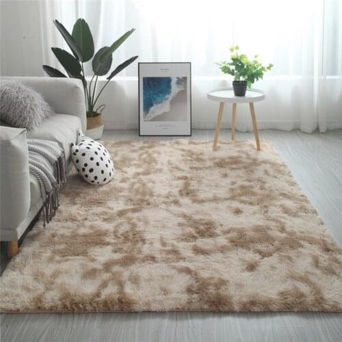 Gradient Solid Carpet Thick Rugs Non-slip Mat Bathroom Area Rug for Living Room Soft Fluffy Child Bedroom Mats Carpets Alfombra
