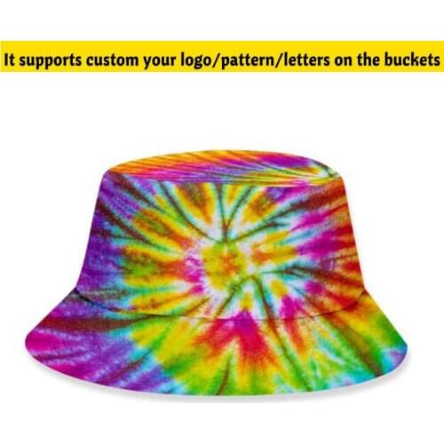 Customization 3D Digital Printing Your LOGO/Pattern Full Cover Bucket Hats Women Sun Hat Men Caps Fisherman Outside Sun Visor