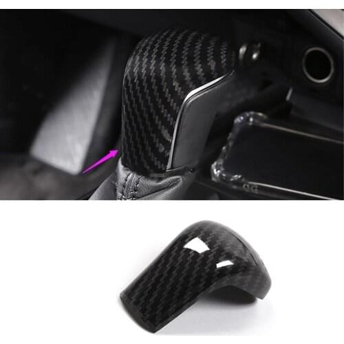 Pcmos 2020 ABS Car Carbon Fiber Style Interior Stickers Gear Shift Knob Cover Trim For Toyota Camry 2018 Interior Accessories