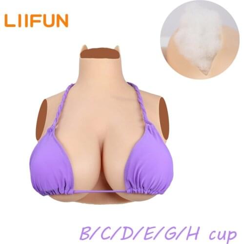 Liifun Realistic Silicone Big Breast Forms Fake Boobs H Cup for Crossdresser Pechos Shemale Transgender Drag Queen Cosplay