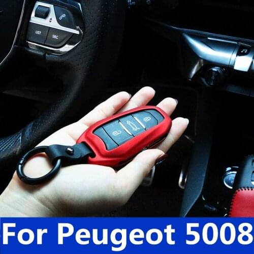 Anti-collision and scratch-resistant special key shell keychain metal key bag cover car styling For Peugeot 5008 2017-2019