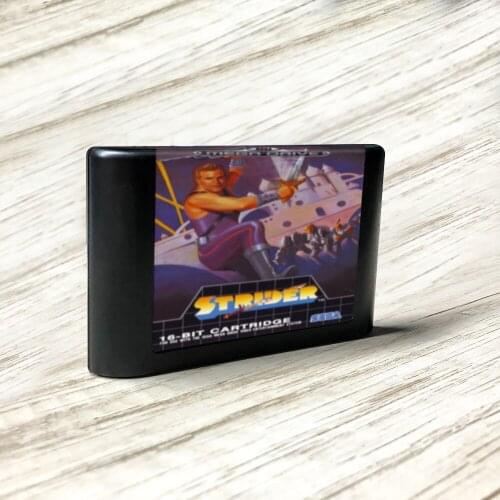 Strider - EUR Label Flashkit MD Electroless Gold PCB Card for Sega Genesis Megadrive Video Game Console