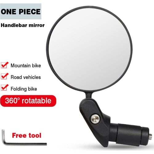 Bicycle Handlebar End Bike Mirror 360 degree Safe Rearview Mirror Shockproof Convex Mirror Universal for Most Mountain Road Bike