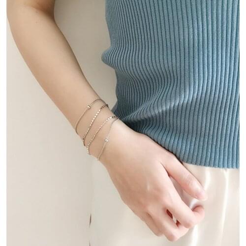 Vintage Thai Silver Double Layers Beads 925 Sterling Silver Charm Bracelets for Women Girl Jewelry Gifts Wholesale Bracelet