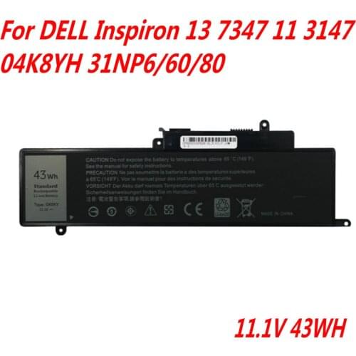 High Quality 11.1V 43Wh GK5KY Laptop Battery For DELL Inspiron 13" 7000 Series 7347 7348 7352 11" 3147 3148 GK5KY 04K8YH